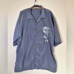 Vintage Y2K dragon button up shirt. Great shirt with Embroidered dragon large